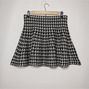 Candies Womens Black White Academia Clueless Knit Houndstooth Mini Skirt M